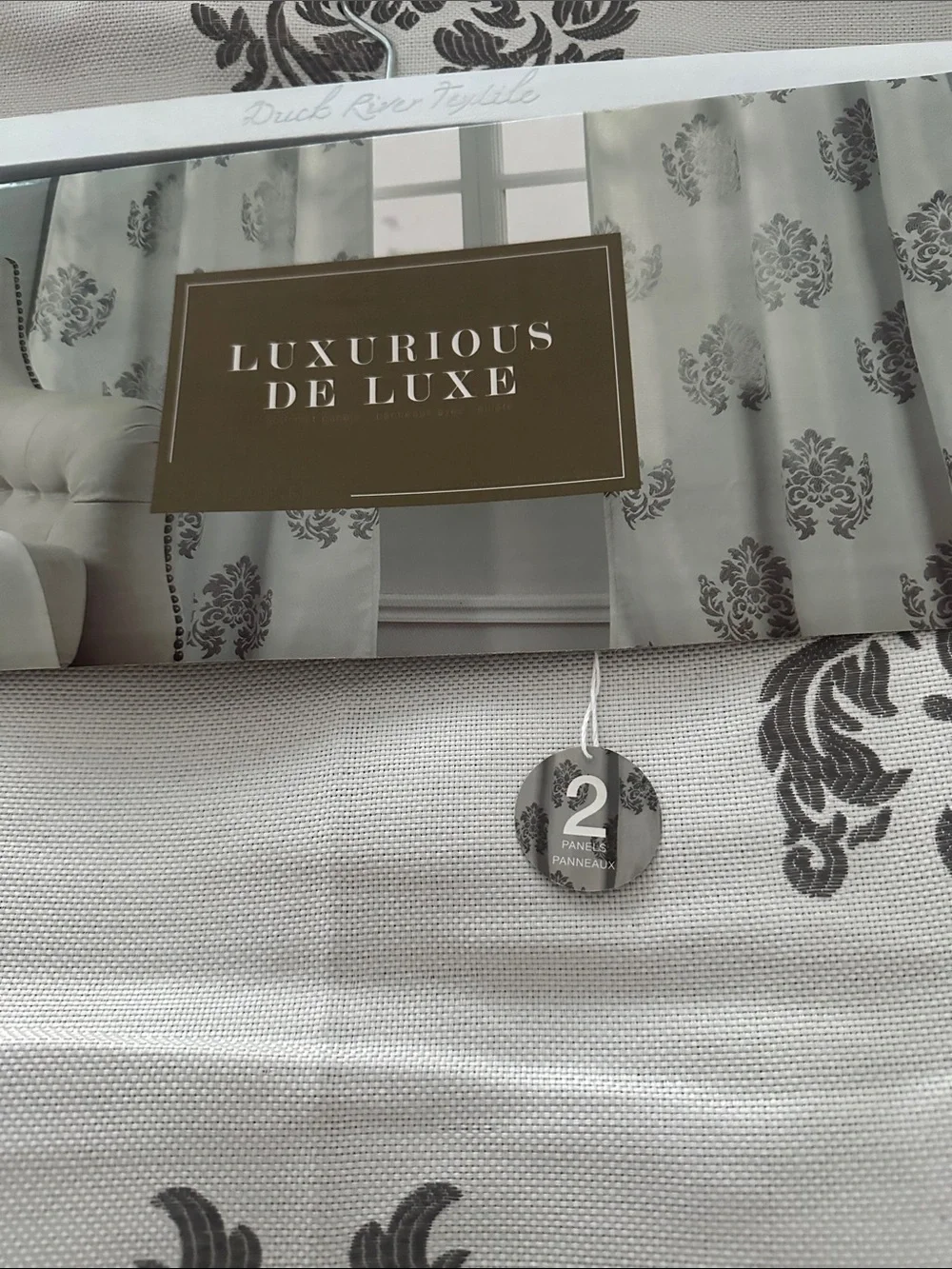 NWT Duck River Textiles Luxurious De Luxe Gray Grommet Curtains 2 Panel Set